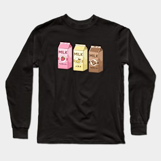 Milk Cow Japanese Katakana Cows Kawaii Since Long Sleeve T-Shirt